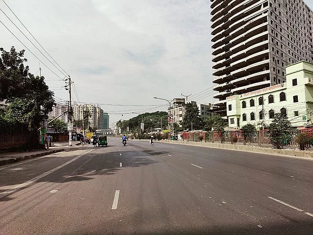 The empty street of Dhaka. The photo has been taken from Darusalam area in the capital on Saturday.