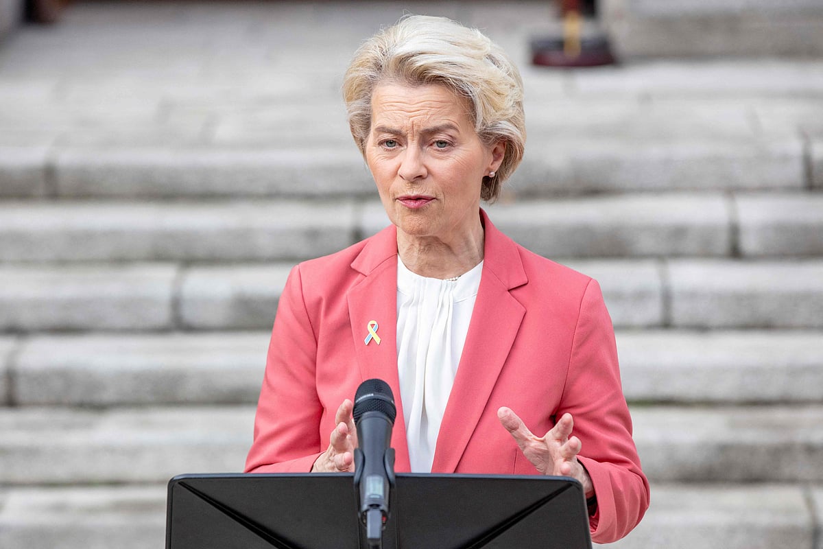 European Commission president Ursula von der Leyen speaks to the press ahead of a meeting with Ireland's prime minister in Dublin on 1 December, 2022.