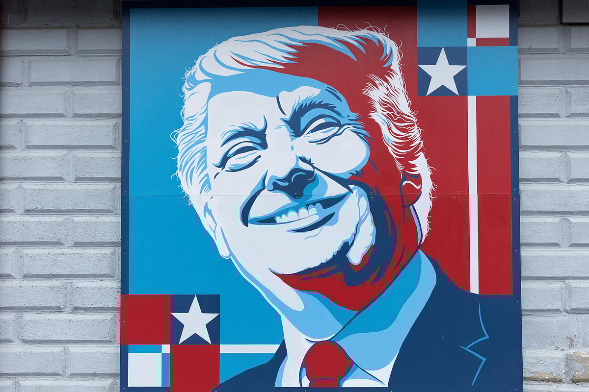 A mural of former US president Donald Trump on a building owned by a commissioner in Fulton County, Pennsylvania, US, 6 December, 2022.