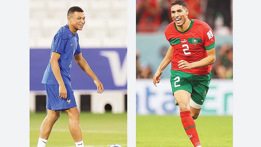 Kylian Mbappe and Achraf Hakimi