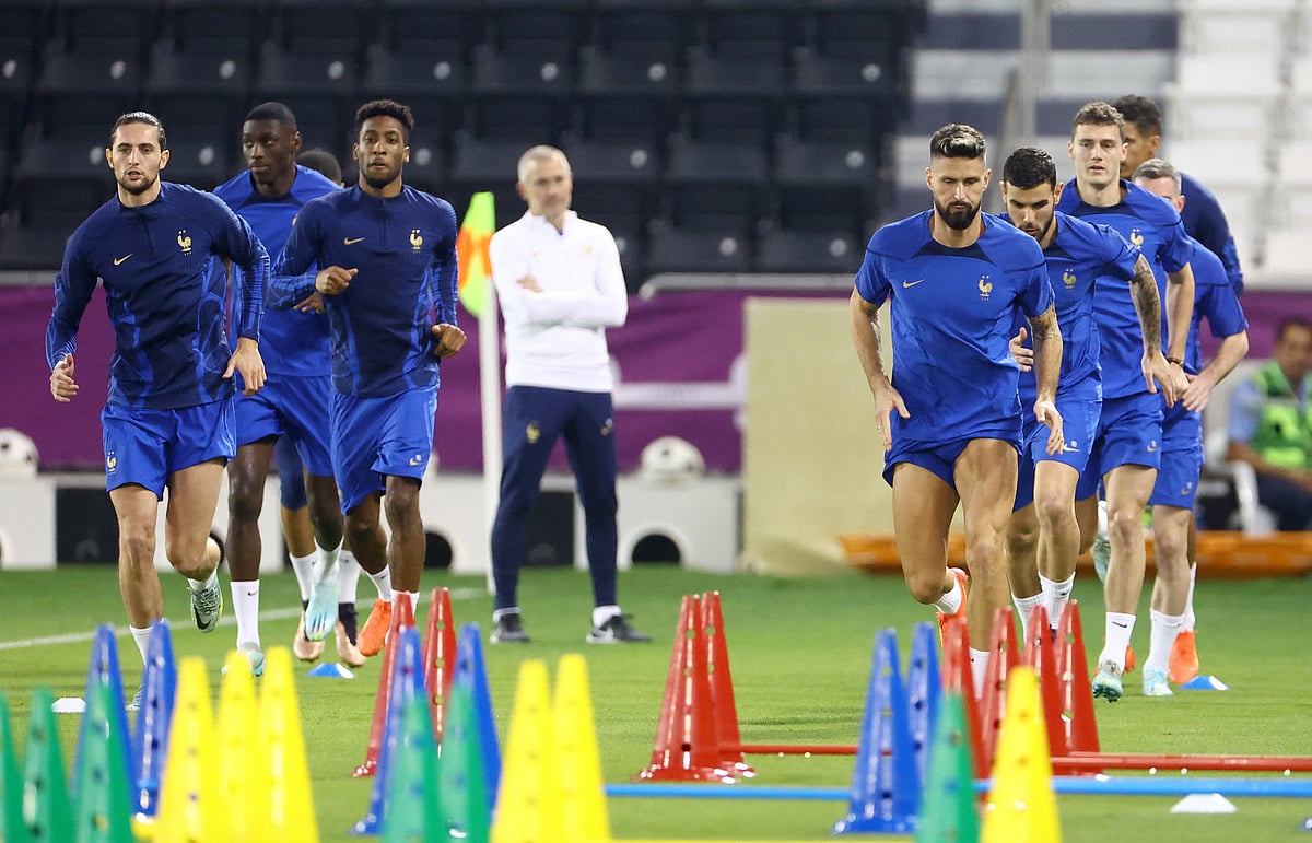 France team practicing ahead of World Cup final