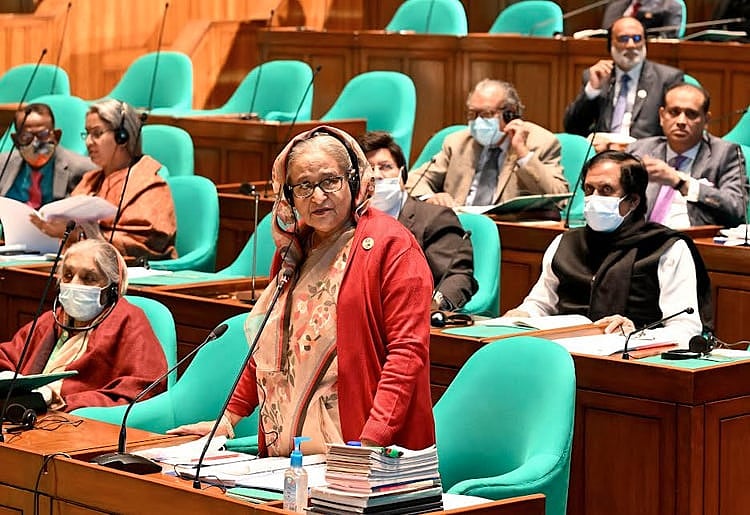 Prime minister Sheikh Hasina speaks in the Jatiya Sangsad