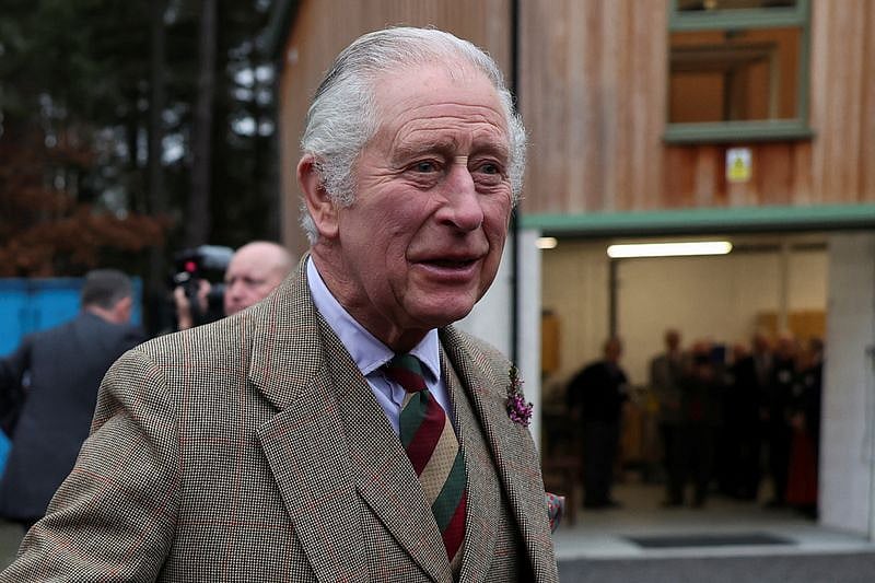 Britain's King Charles visits the Aboyne and Mid Deeside Community Shed in Aboyne, Scotland, Britain,on 12 January, 2023