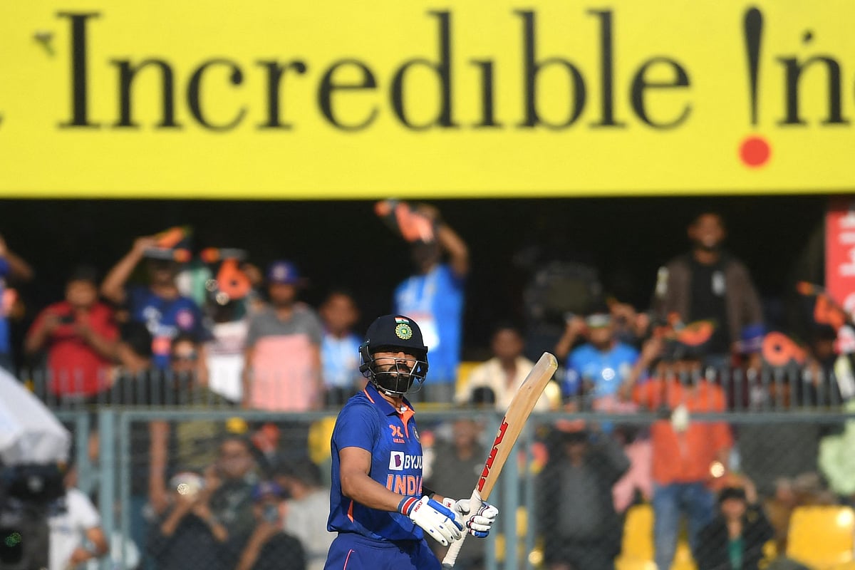 India's Virat Kohli arrives to bat during the first ODI between India and Sri Lanka at the Assam Cricket Association Stadium in Guwahati on 10 January, 2023