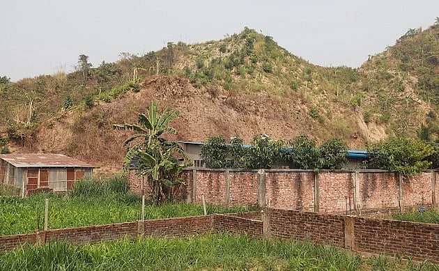 Numerous plots like this have been created by cutting down the hills in the Pahartali area of Chattogram