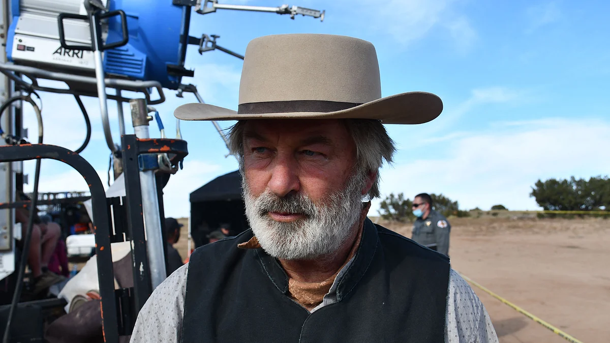This handout file image courtesy of Santa Fe County Sheriff's Office released 25 April, 2022, and part of the investigative files, shows actor Alec Baldwin being processed after the death of cinematographer Halyna Hutchins at the Bonanza Creek Ranch in Santa Fe, New Mexico.