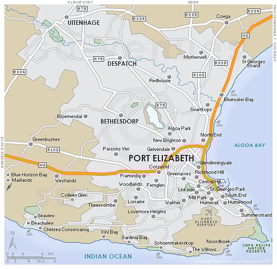 Map of Port Elizabeth