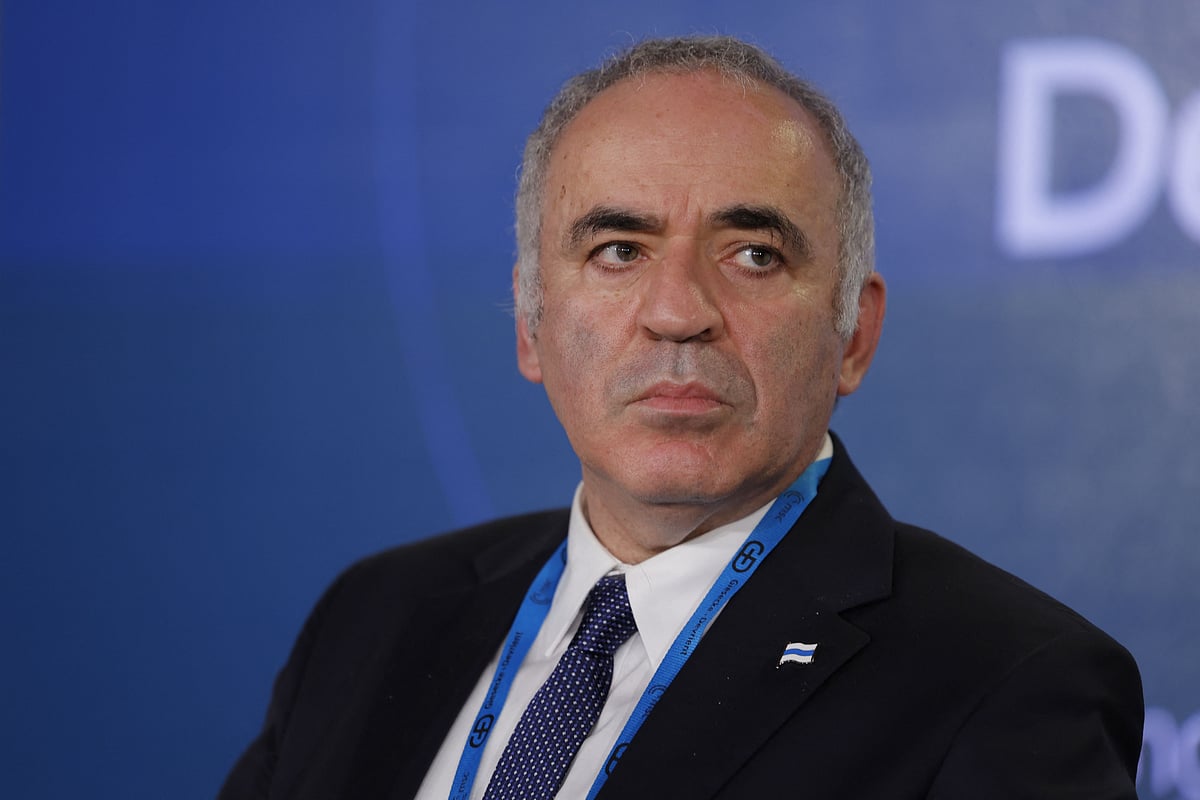 Garry Kasparov, Chairman of the Human Rights Foundation and Founder and Chairman of the Renew Democracy Initiative looks on during a panel discussion at the Munich Security Conference (MSC) in Munich, southern Germany, on 18 February, 2023