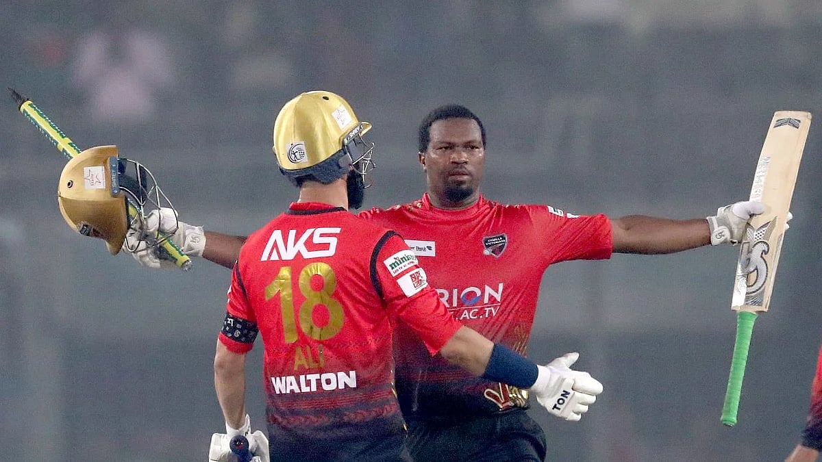 Johnson Charles after hitting the winning runs