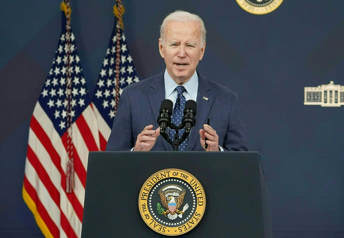 US President Joe Biden speaks about the administration's response to recent aerial objects at the White House House in Washington, DC, on 16 February, 2023.