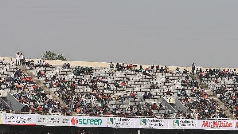 The empty gallery at the Sher-e-Bangla National Cricket Stadium during the first ODI between Bangladesh and England on 1 March, 2023