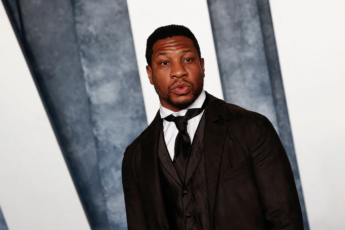 In this file photo taken on 13 March, 2023 US actor Jonathan Majors attends the Vanity Fair 95th Oscars Party at the The Wallis Annenberg Center for the Performing Arts in Beverly Hills, California.