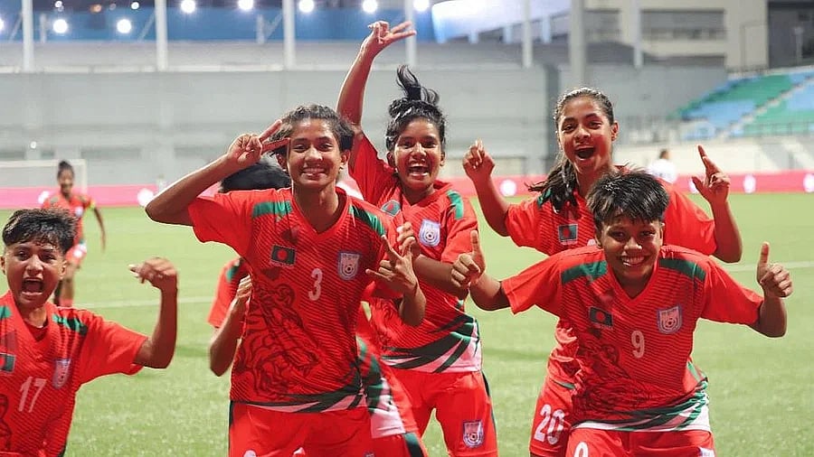 Bangladesh Under-17 women's team scored six past Turkmenistan in their AFC Under-17 Women's Asian Cup match at the Jalan Besar Stadium in Singapore on 26 April 2023