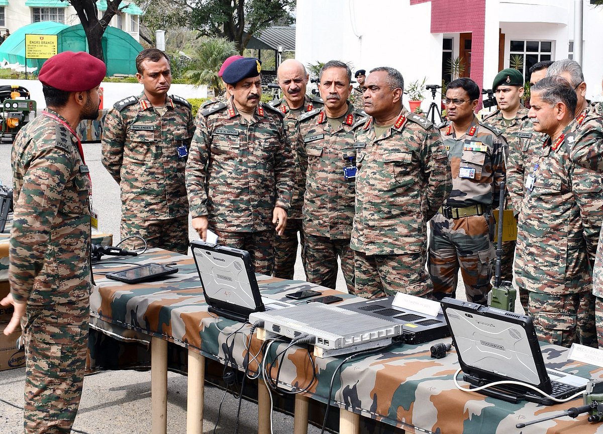 Indian Army Chief General Manoj Pande reviews the operational preparedness and prevailing security situation during his visit to the Northern Command Headquarters, in Udhampur on 22 February 2023
