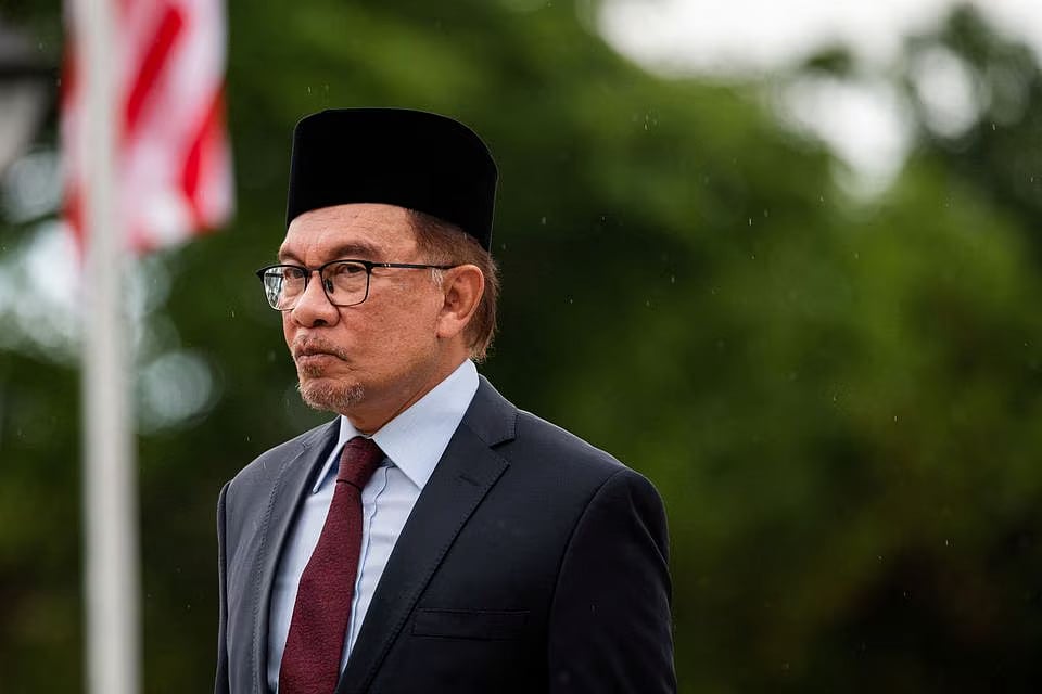 Malaysian prime minister Anwar Ibrahim attends a wreath-laying ceremony at Rizal Park, in Manila, Philippines, on 2 March, 2023.