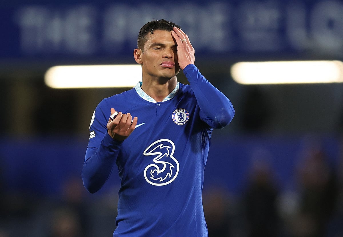 Chelsea's Thiago Silva looks dejected after another defeat