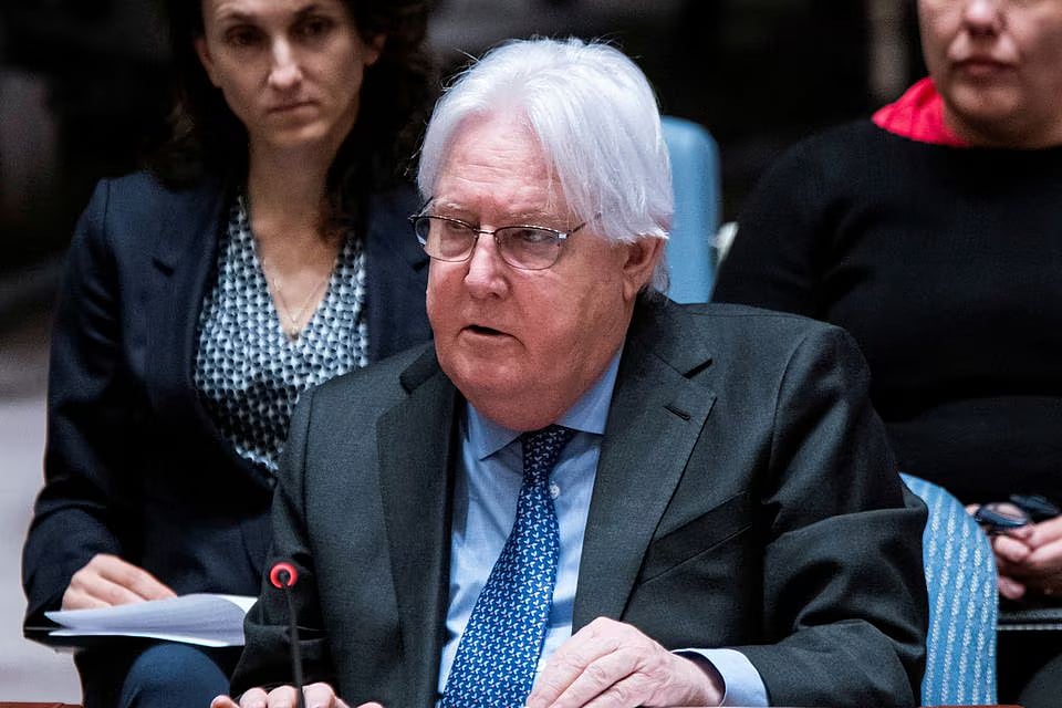 Martin Griffiths, the under-secretary-general for humanitarian affairs and emergency relief coordinator, speaks at an event.