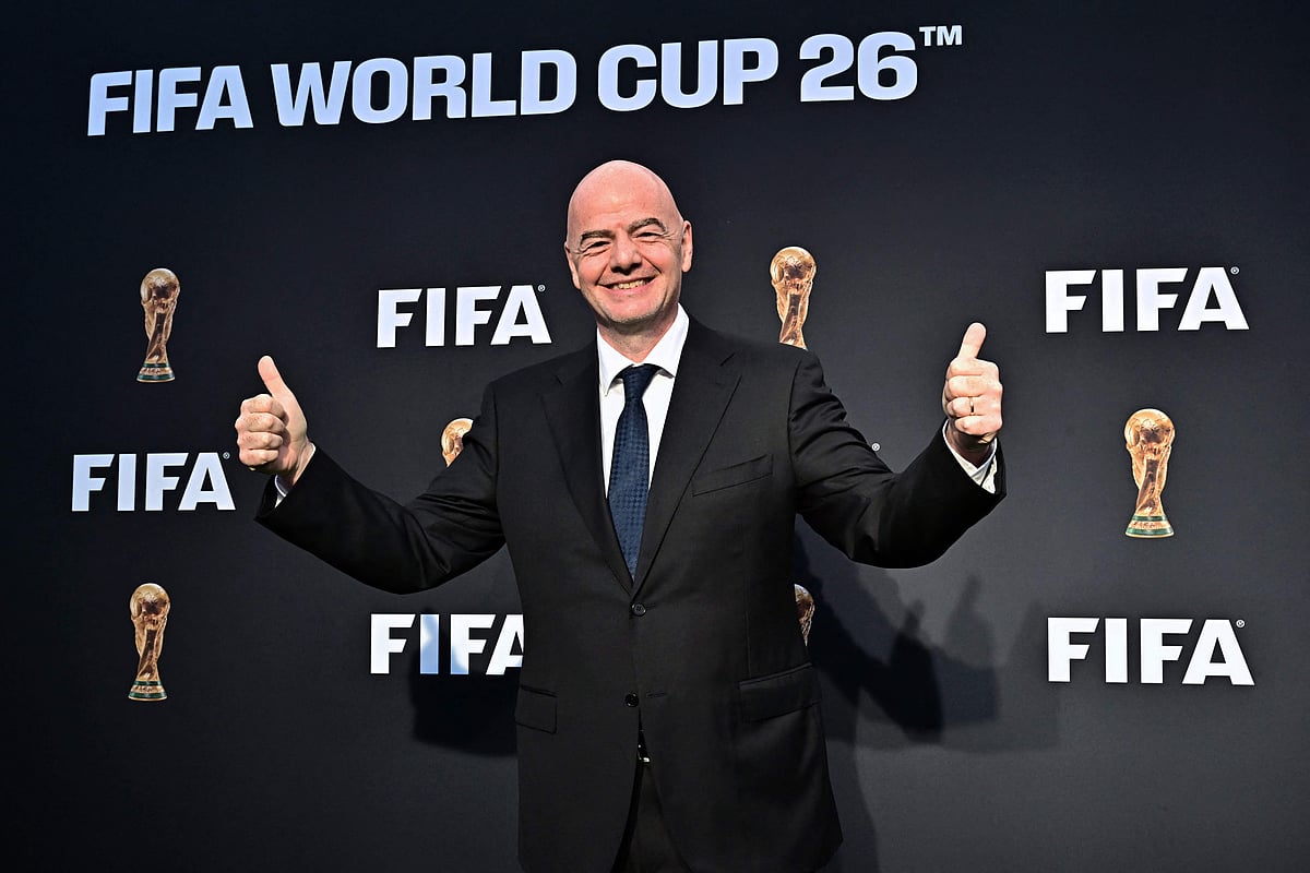 FIFA's President Gianni Infantino arrives for the official FIFA World Cup 2026 brand #WeAre26 campaign launch in Los Angeles, California on 17 May, 2023
