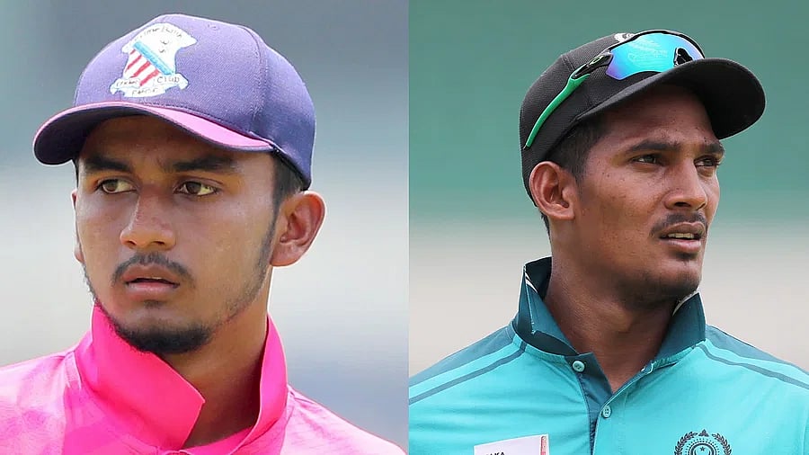 Shahadat Hossain (L) and Mushfiq Hasan - the two new faces in the Bangladesh Test squad