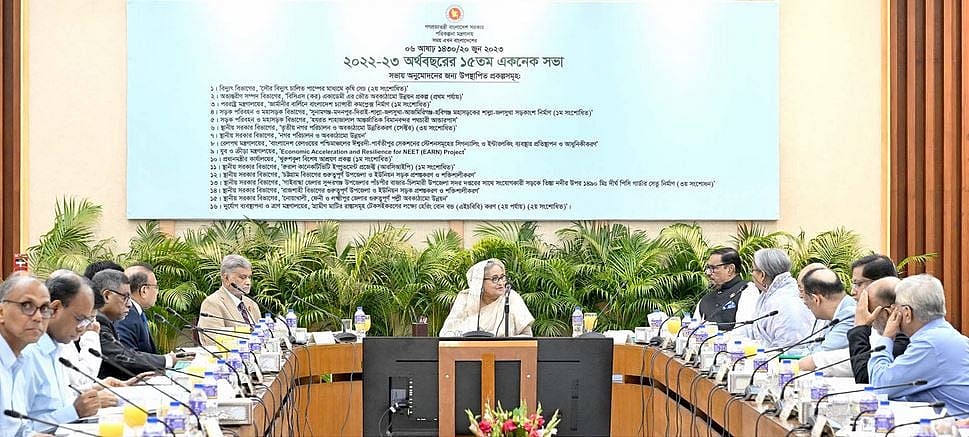 Prime minister Sheikh Hasina chired the ECNEC meeting on Tuesday at the NEC conference room in the city's Sher-e-Bangla Nagar area