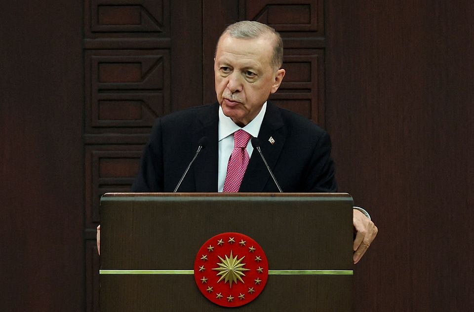 Turkish President Tayyip Erdogan announces new cabinet during a press conference in Ankara, Turkey on 3 June, 2023.