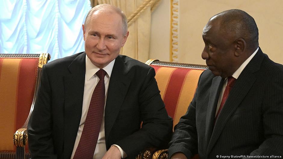 Russia’s President Vladimir Putn and his South African counterpart Cyril Ramaphosa pictured in St. Petersburg in June