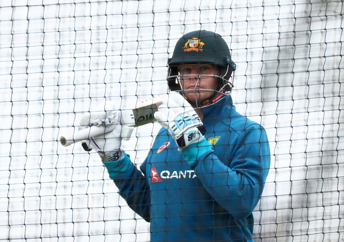 Australia's Steve Smith during a practice session at the Oval in London, Britain on 25 July 2023 ahead of the fifth and final Ashes Test
