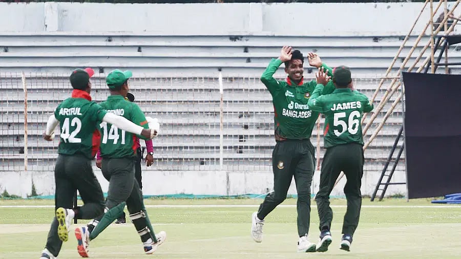 Bangladesh Under-19 team won the fifth Youth ODI against South Africa in Rajshahi on 17 July 2023