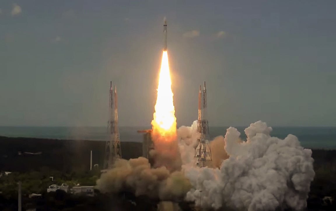 Indian Space Research Organisation (ISRO) launches Chandrayaan-3 mission from Satish Dhawan Space Centre, in Sriharikota on 14 July, 2023