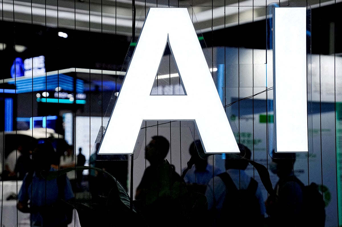 An AI (Artificial Intelligence) sign is seen at the World Artificial Intelligence Conference (WAIC) in Shanghai, China 6 July, 2023.