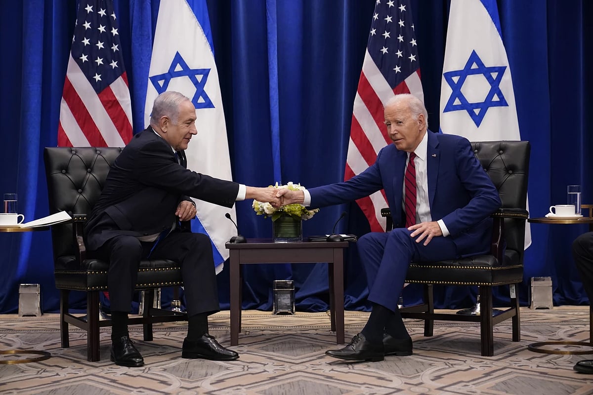 President Joe Biden meets with Israeli Prime Minister Benjamin Netanyahu in New York, Wednesday, on 20 September, 2023. Biden was in New York to address the 78th United Nations General Assembly
