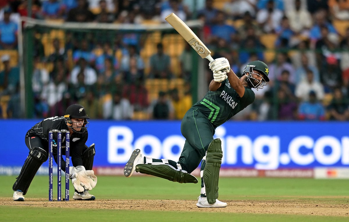 Pakistan's Fakhar Zaman in action against New Zealand ON 4 November
