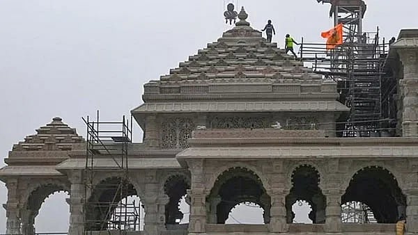 An incomplete Ram Temple in Ayodhya, India