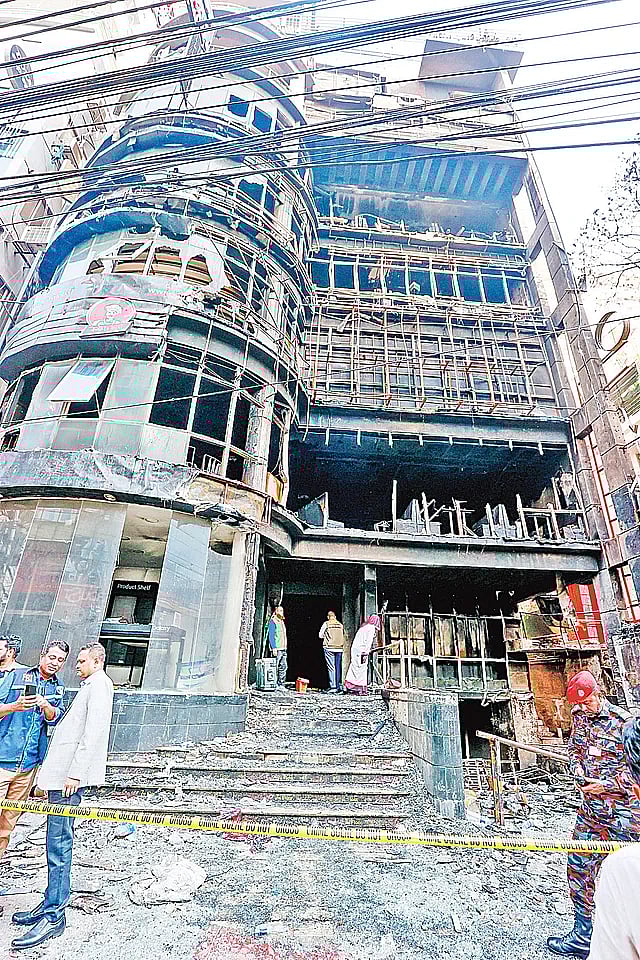 The building Green Cozy Cottage that was devastated in a fire on Bailey Road of the capital