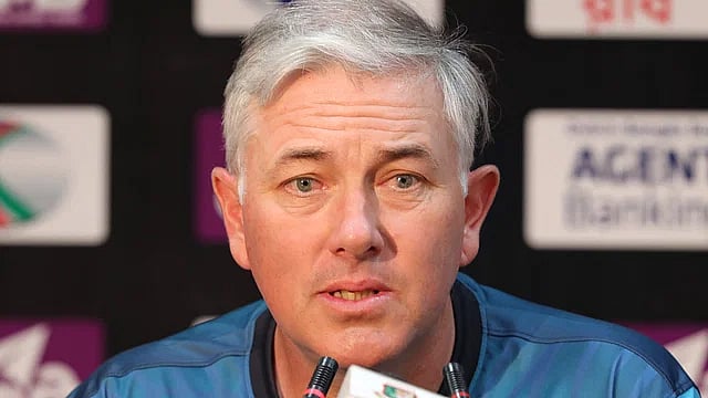 Sri Lanka head coach Chris Silverwood at the press conference