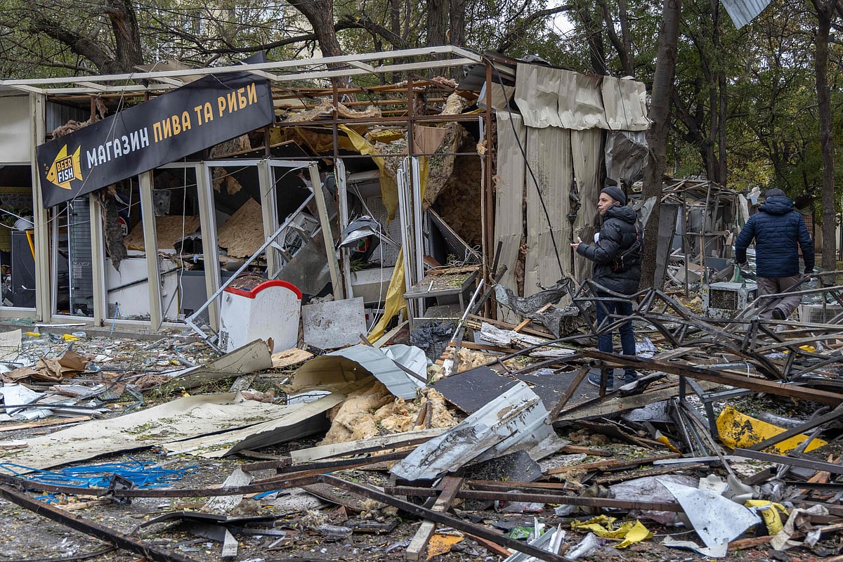 This photograph taken on 10 November, 2024 shows the interior of a room in a damaged house following a drone attack in Odesa, amid the Russian invasion in Ukraine. Russia fired 145 drones at Ukraine overnight, the most in any single night-time attack of the war so far, Ukrainian President Volodymyr Zelensky said on 10 November, 2024.