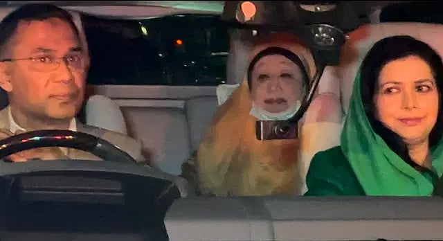 Tarique Rahman drove Khaleda Zia from the hospital to their residence in Kingston, North London.