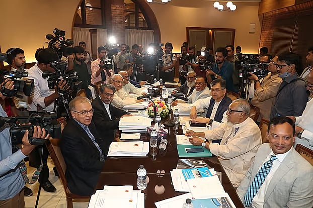 BNP leaders in the meeting with the National Consensus Commission at the LD Hall of Jatiya Sangsad Bhaban