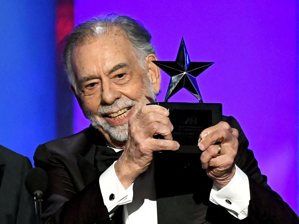 Honoree Francis Ford Coppola speaks onstage during the AFI Life Achievement Award Ceremony honoring Francis Ford Coppola at Dolby Theatre on 26 April 2025 in Hollywood, California.