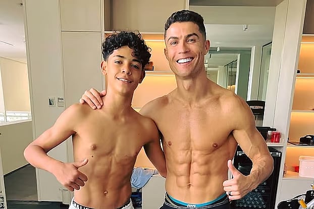 Cristiano dos Santos with his father Cristiano Ronaldo