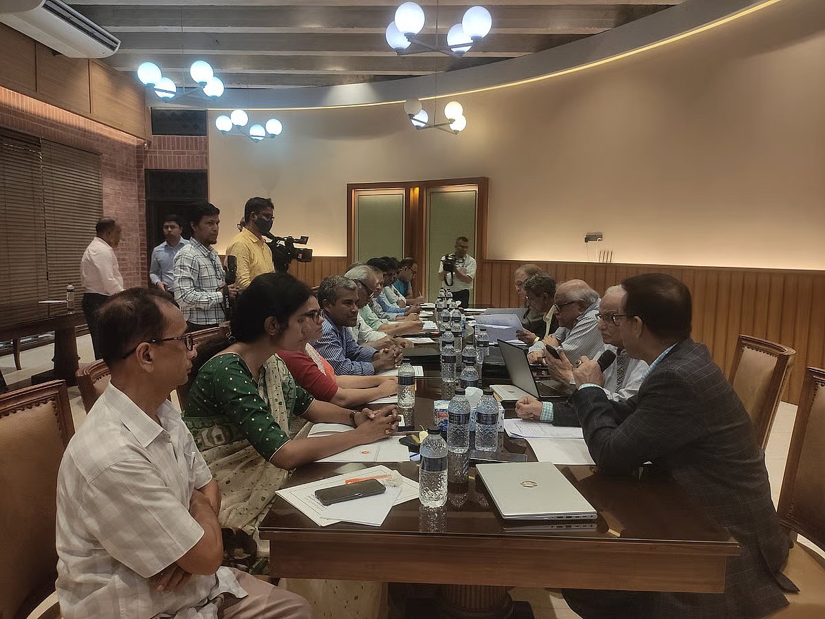 The National Consensus Commission meet with Bangladesher Samajtantrik Dal (BSD) at the LD Hall of Jatiya Sangsad on 15 May 2025.