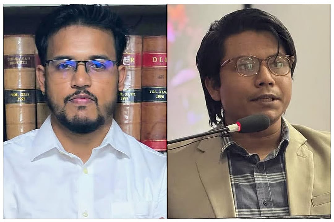 Jatiya Jubo Shakti convener Tarikul Islam (L), and member secretary Zahedul Islam