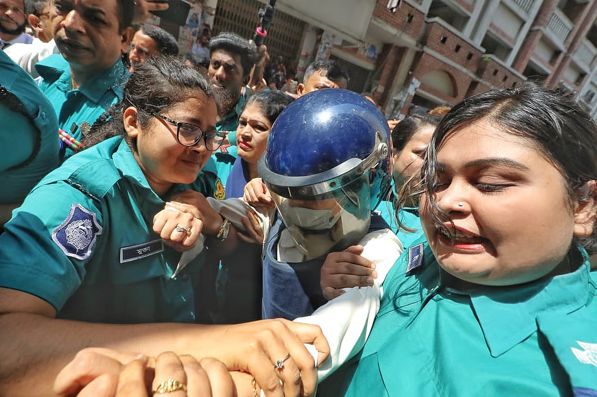 Actress Nusraat Faria at the CMM court in Dhaka on 19 May 2025.