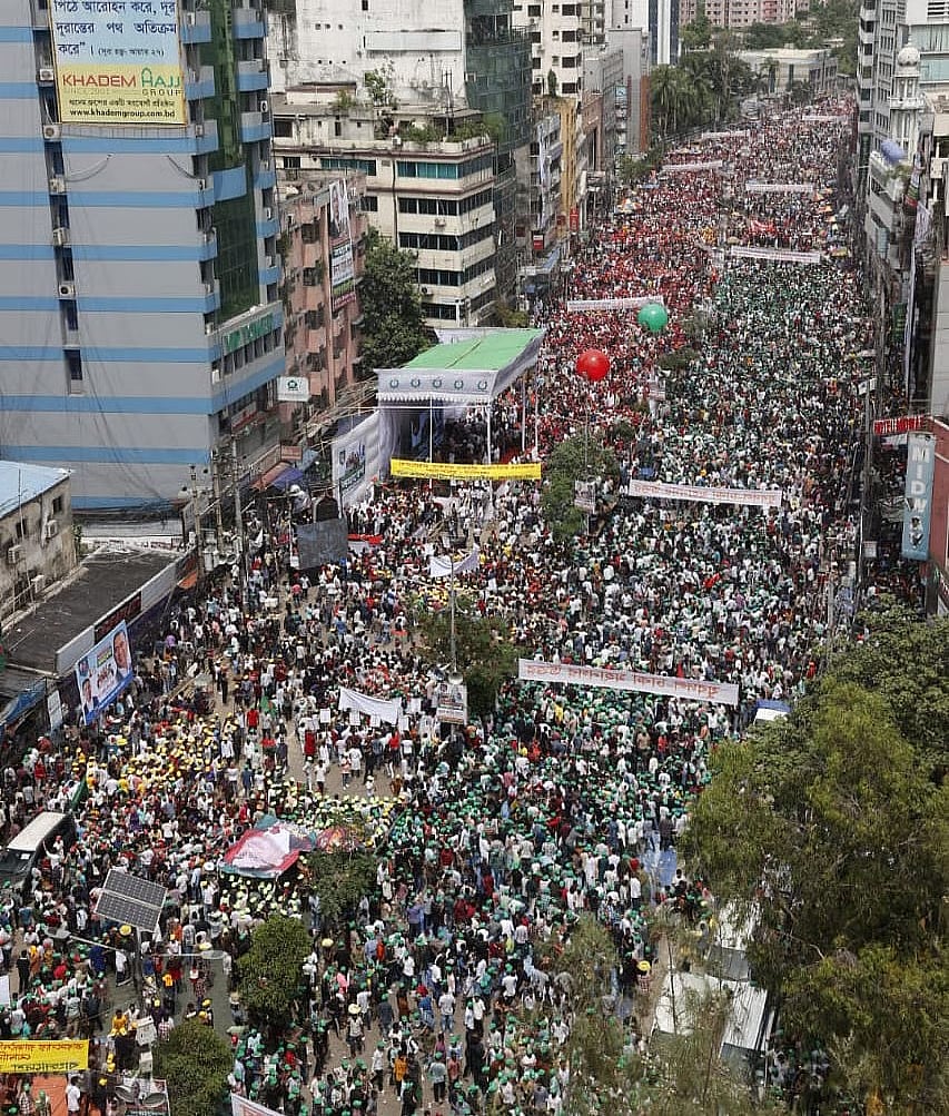 A massive youth rally is held in front of the BNP central office in city’s Naya Paltan on 28 May