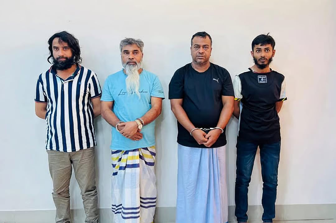 (From L-R) Top criminals Arafat, Subrata Bain, Molla Masud and Sharif