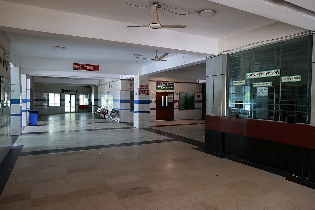 The emergency department of the National Institute of Ophthalmology and Hospital stands empty on 31 May 2025.