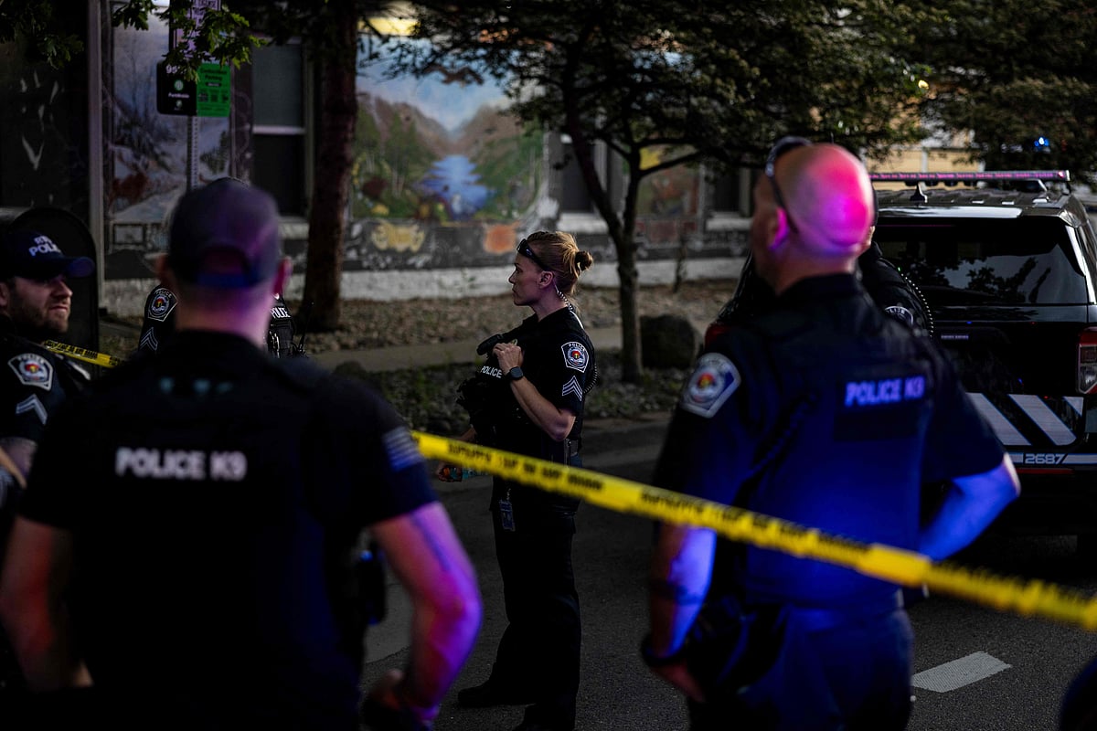 Police set up a road block into downtown following an incident that the FBI is investigating as an act of terror on 1 June 2025 in Boulder, Colorado.