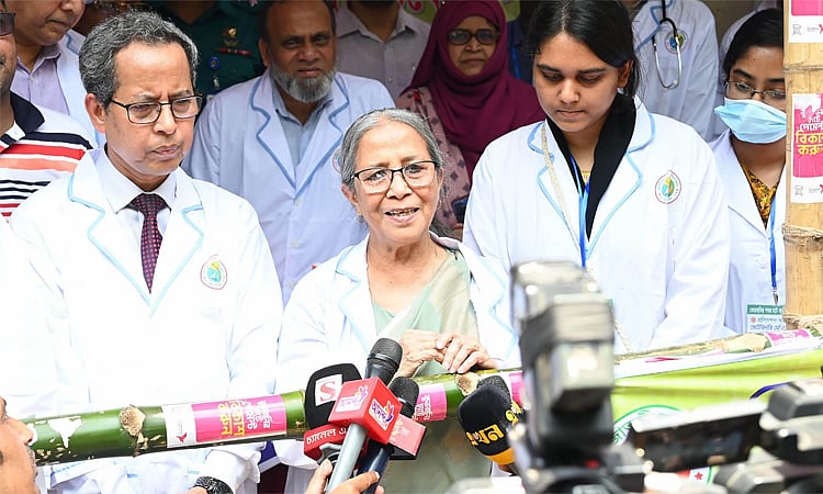Fisheries and Livestock Adviser Farida Akhter visited the cattle market at Dhaka Polytechnic Institute playground in Dhaka on 3 May 2025.