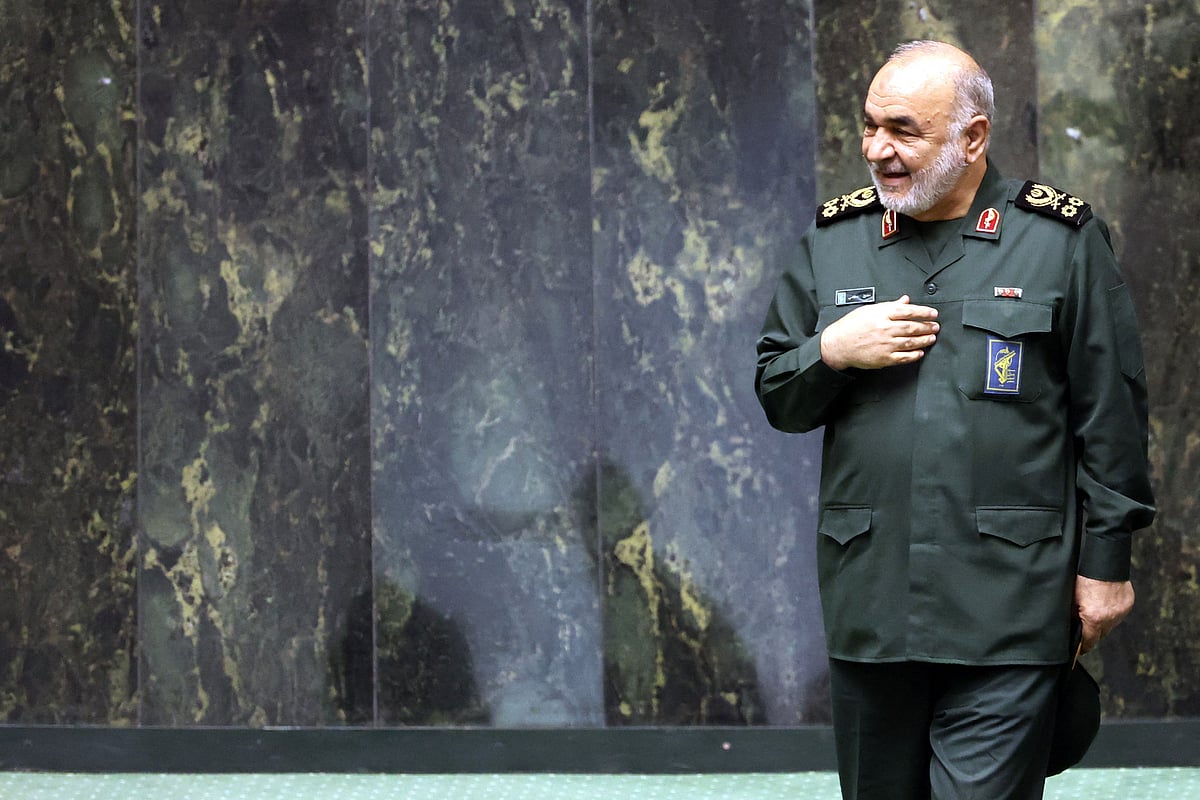 Head of Islamic Revolutionary Guard Corps (IRGC) General Hossein Salami arrives for the inauguration of the new Iranian president at the parliament in Tehran, on July 30, 2024