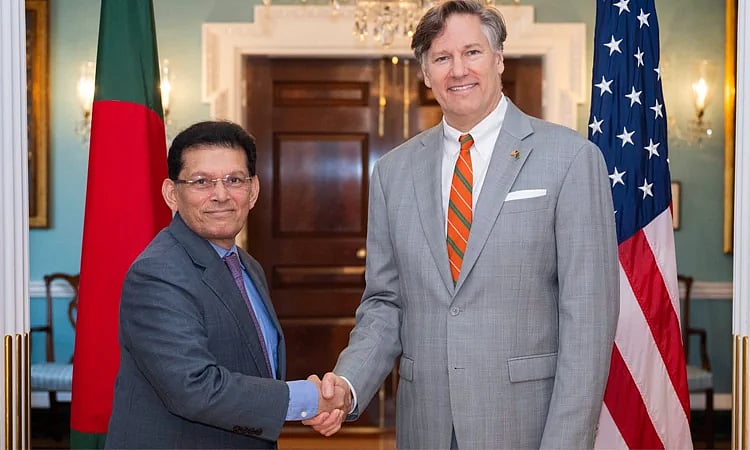National Security Adviser Dr Khalilur Rahman met US Deputy Secretary of State Christopher Landau at the State Department in Washington, DC 18 June 2025.